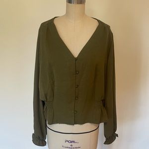 Top shop olive dressy blouse